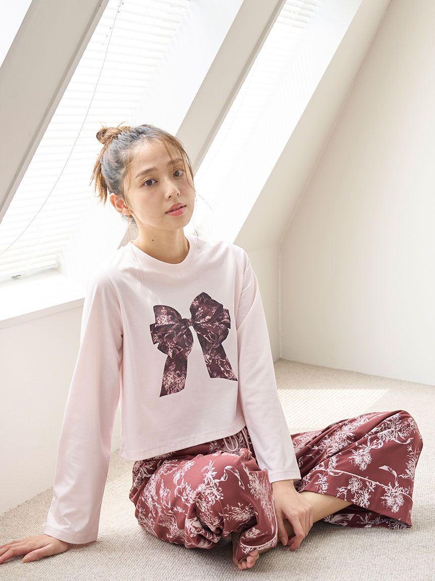 SNIDEL  ベアプリントロングパンツ Luxshine】【接触冷感】プリントロングパンツ(ロングパンツ