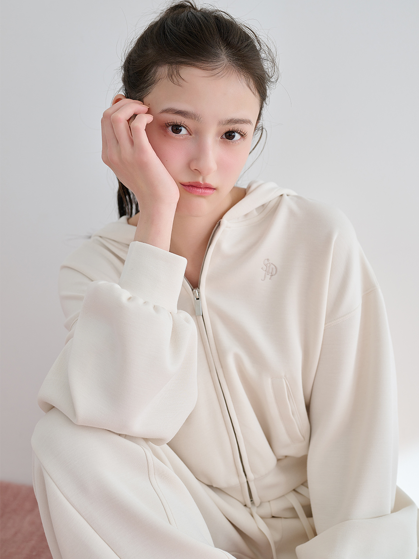 SNIDEL  デザインカットスウェットパンツ・フードパーカーセット ボンディングスウェットパンツ(ロングパンツ)｜スナイデルホーム