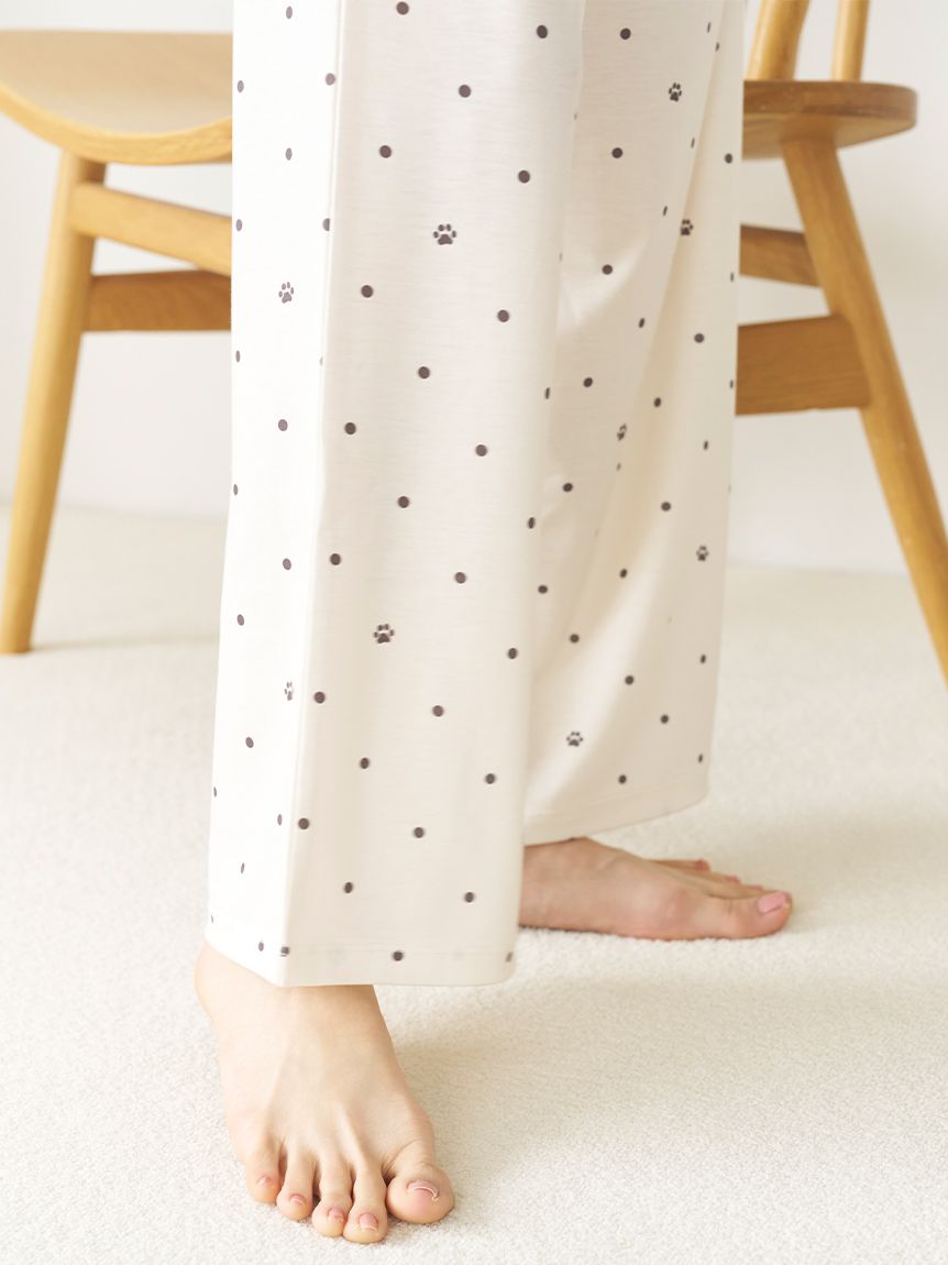 肉球ドット柄カットロングパンツ(ロングパンツ)｜スナイデルホーム