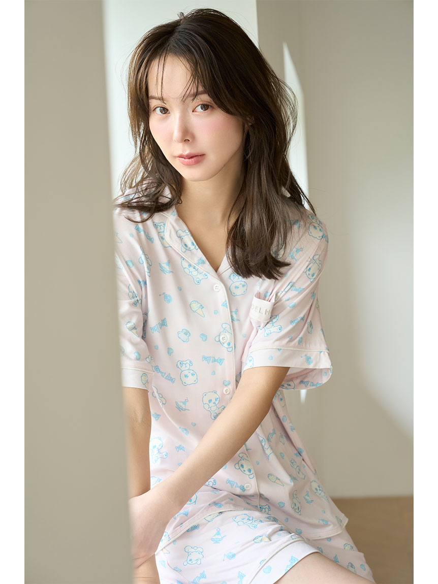 限定カラーあり】【icy baby】【接触冷感】総柄開襟シャツ