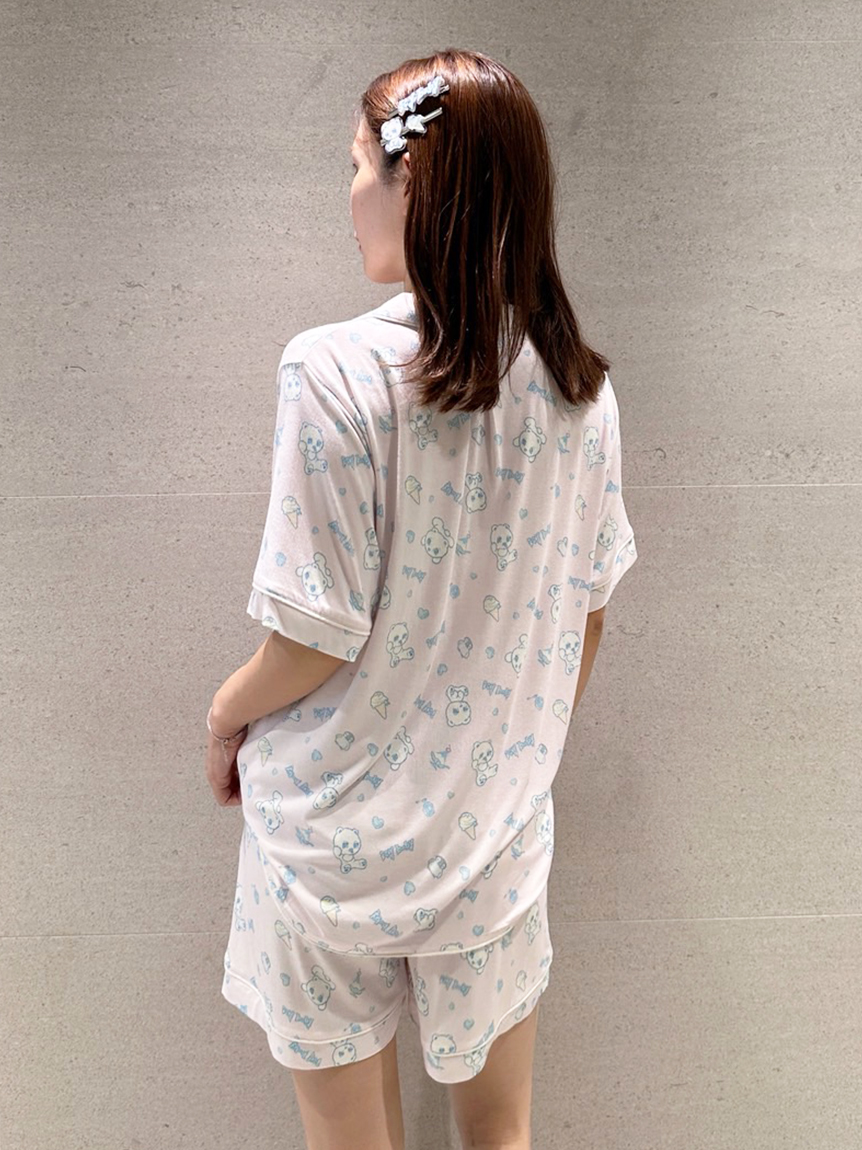 限定カラーあり】【icy baby】【接触冷感】総柄開襟シャツ