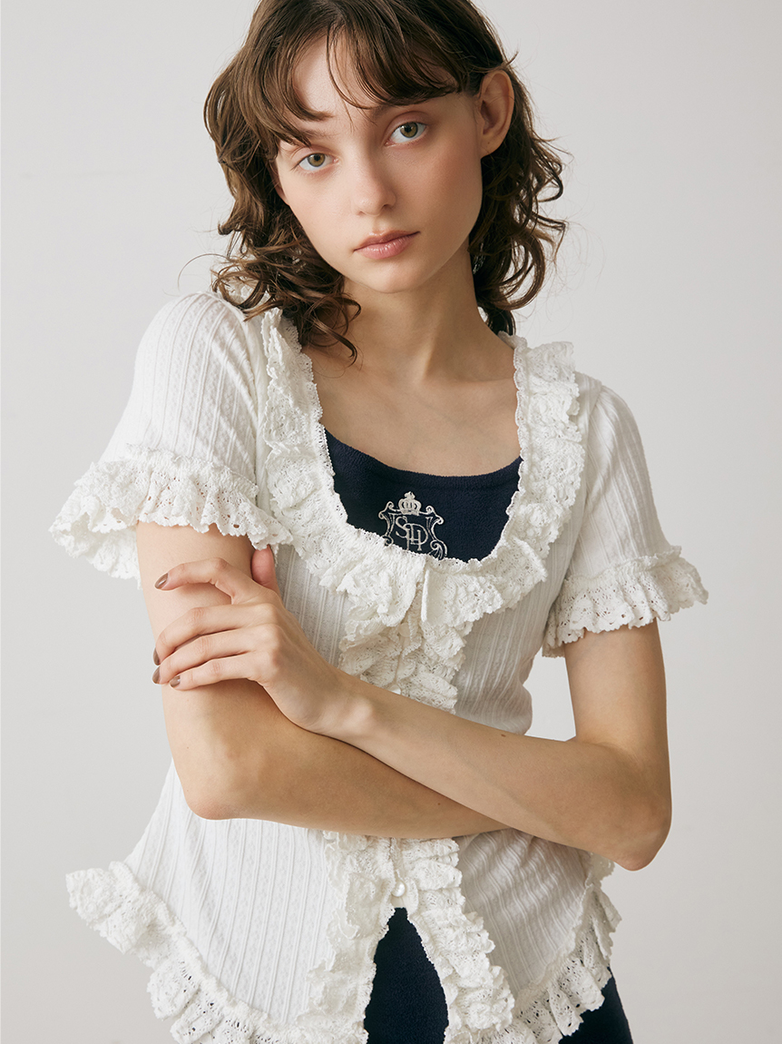 フリルレースカットプルオーバー(カットソー＆Tシャツ)｜スナイデル