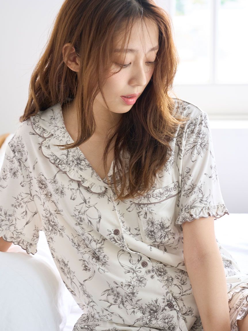 接触冷感】カットレーヨン開襟シャツ(シャツ＆ブラウス)｜スナイデル