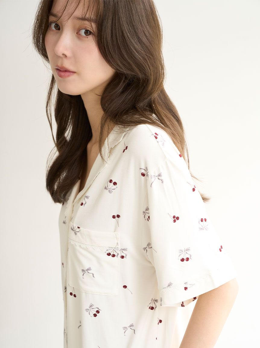 SNIDEL スナイデルホーム上下セット　新品未使用　チェリーシリーズ　接触冷感 SNIDEL HOME パジャマ ルームウェア 「接触冷感」チェリー