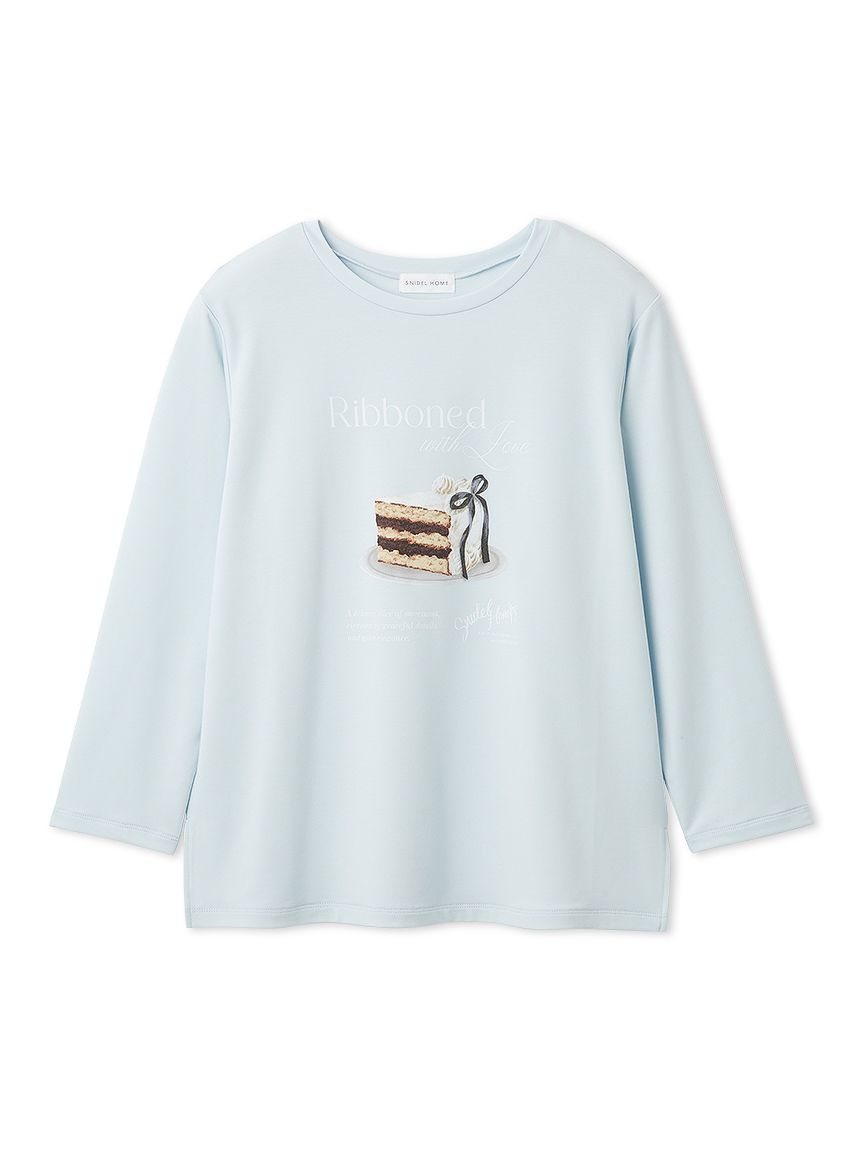 snidelホーム スナ ケーキモチーフロングTシャツ 水色 ケーキモチーフロングTシャツ(カットソー＆Tシャツ)｜スナイデルホーム