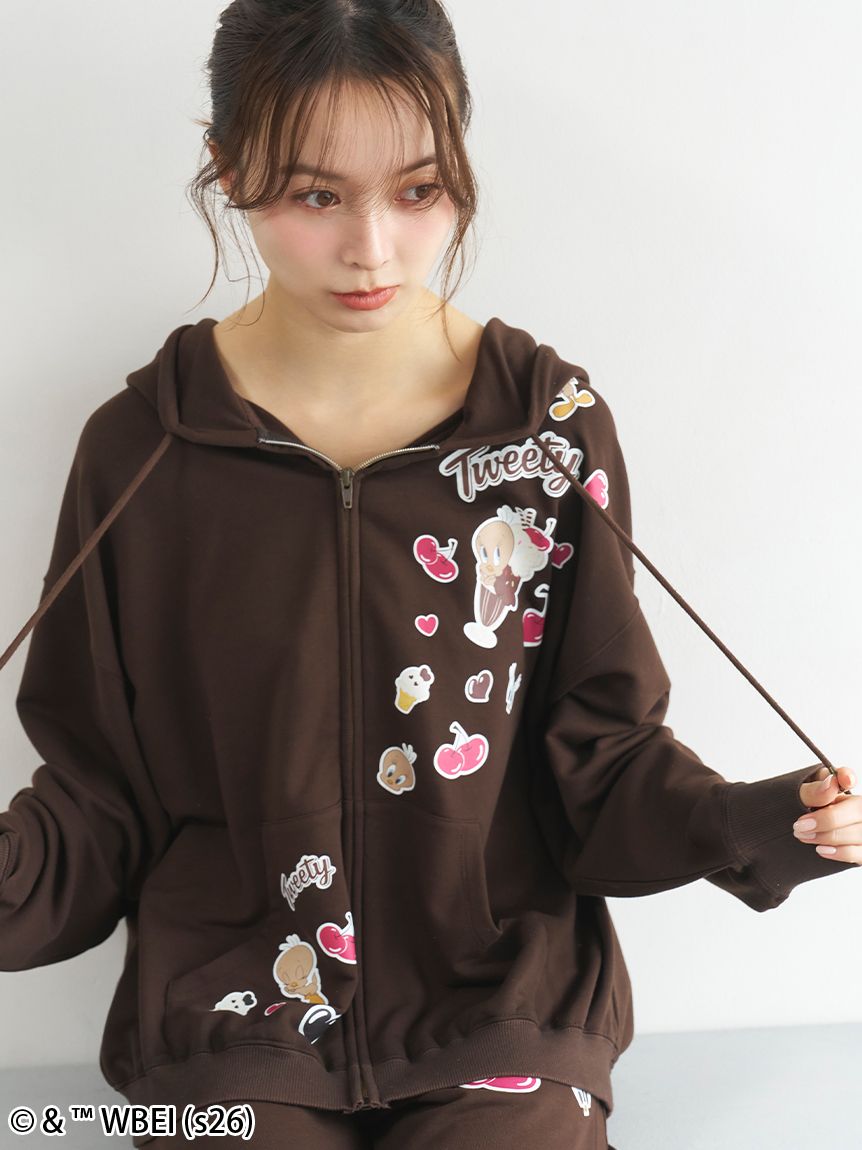 【即完売品】Tweetyスウェットパーカー　ピンク スナイデルホーム Tweety】スウェットパーカー(パーカー)｜スナイデルホーム｜SNIDEL