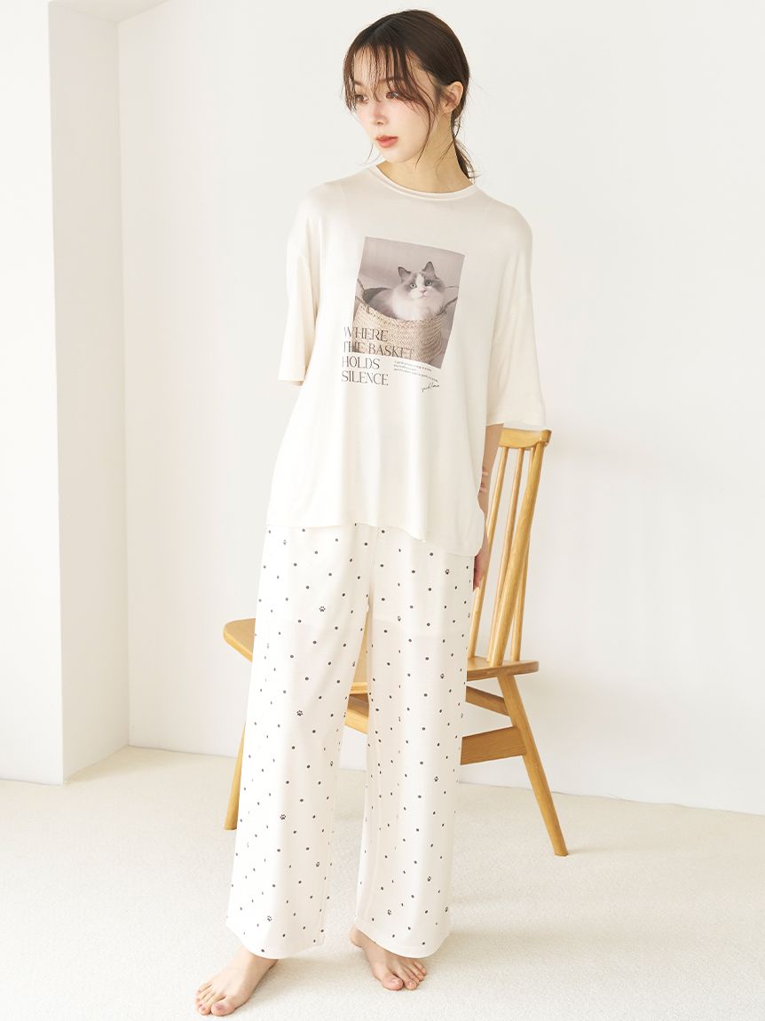 接触冷感】ネコTシャツ(カットソー＆Tシャツ)｜スナイデルホーム