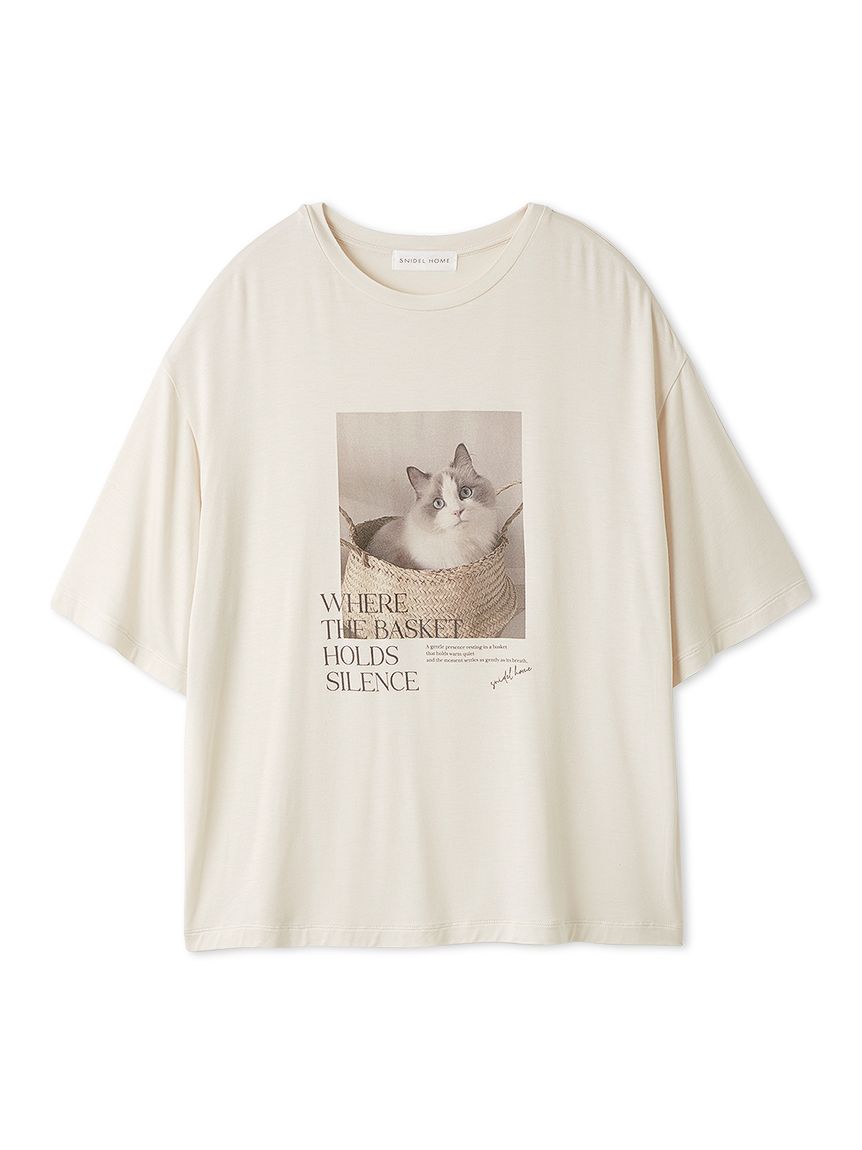 猫が好き♡スナイデルホーム☆カットフーディーPNK新品未使用タグ付き 接触冷感】ネコTシャツ(カットソー＆Tシャツ)｜スナイデルホーム