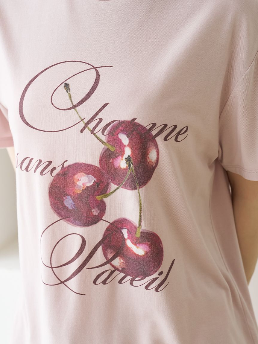 Moilis】チェリーモチーフTシャツ(Tシャツ・カットソー)｜ルームウェア