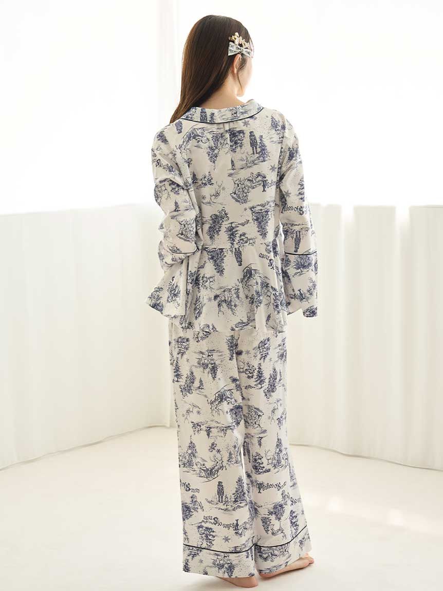 WEB限定】【Warm Satin】ホリデージュイ開襟シャツ×ホリデージュイ