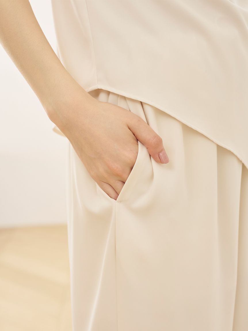 サテンレースロングパンツ(ロングパンツ)｜スナイデルホーム｜SNIDEL