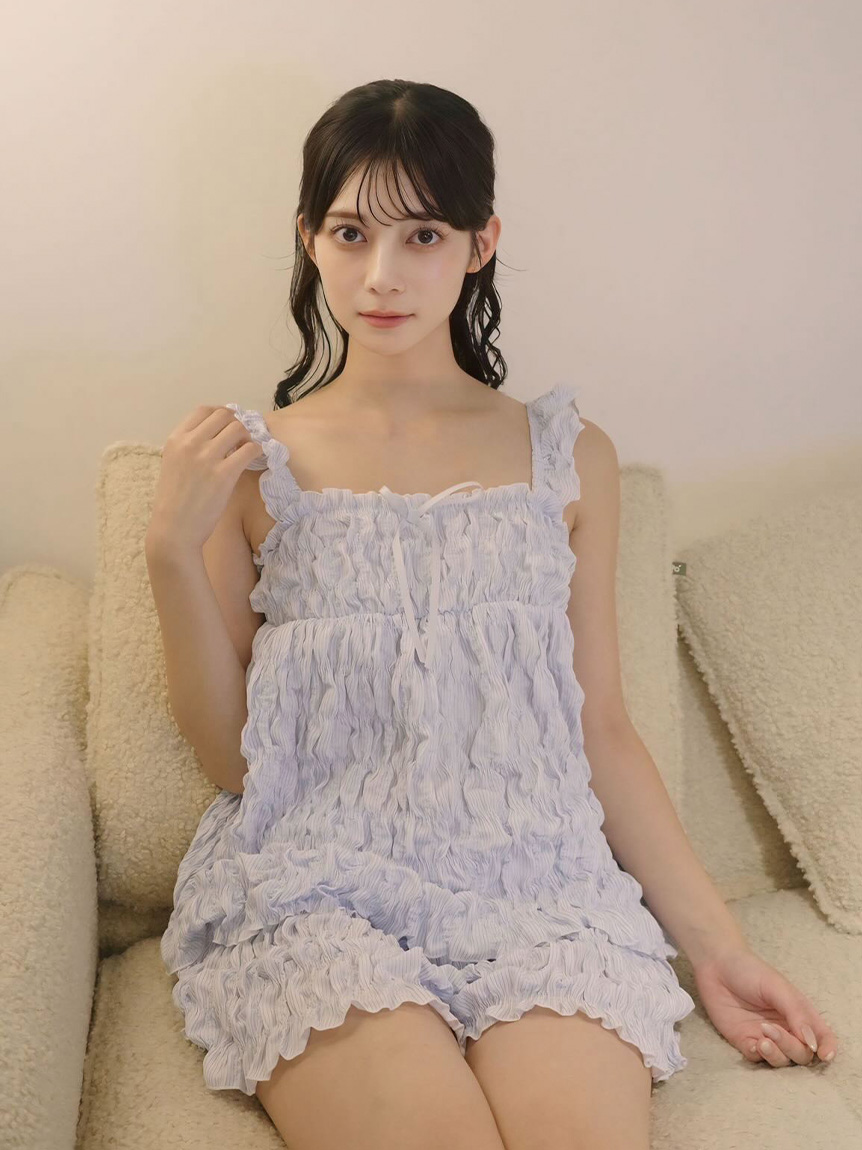 シャーリングチュニックタンクトップ(カットソー＆Tシャツ