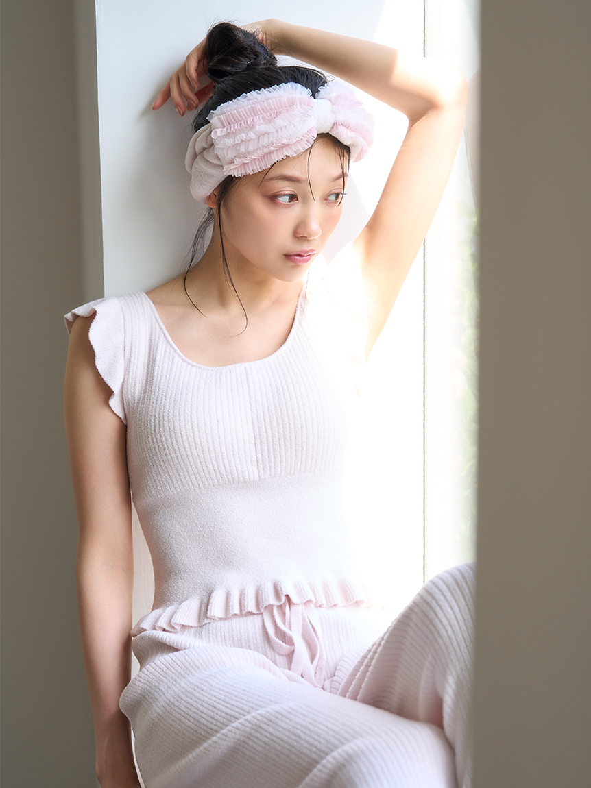 SUKALA】ウォーターカラープリント 3点セット 上下 ヘアバンド Lサイズ