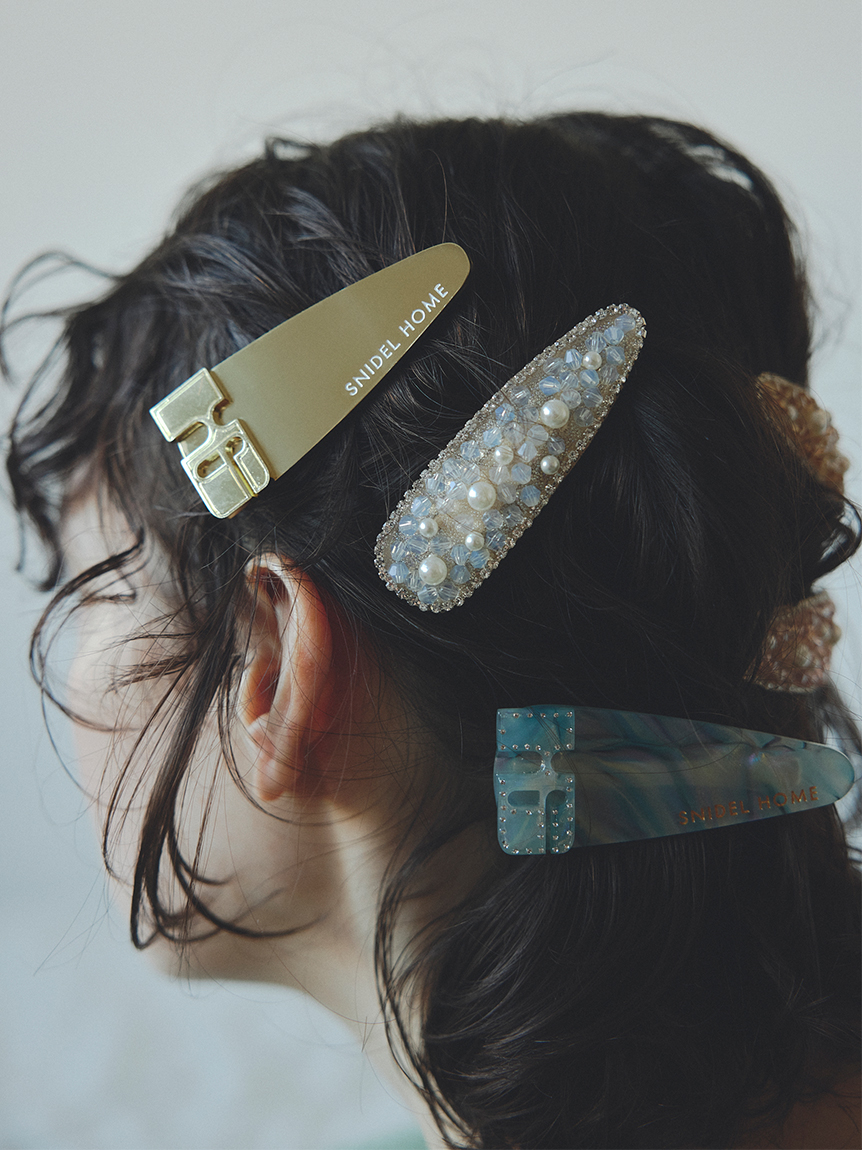 ヘアアクセサリー kako アンティーク調パールビジューミニヘアクリップ H7092 | ヘア