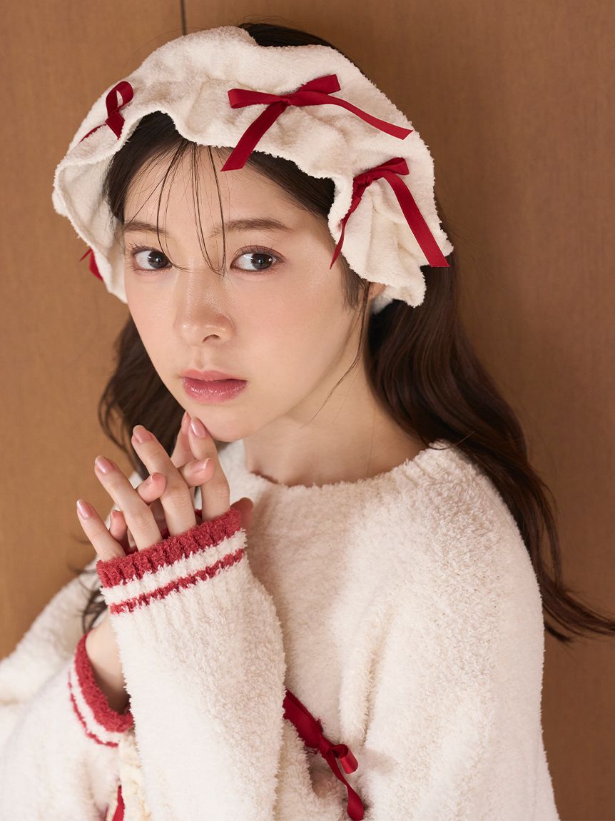 Milcrea】フリルリボンニットヘアバンド(ヘアアクセサリー