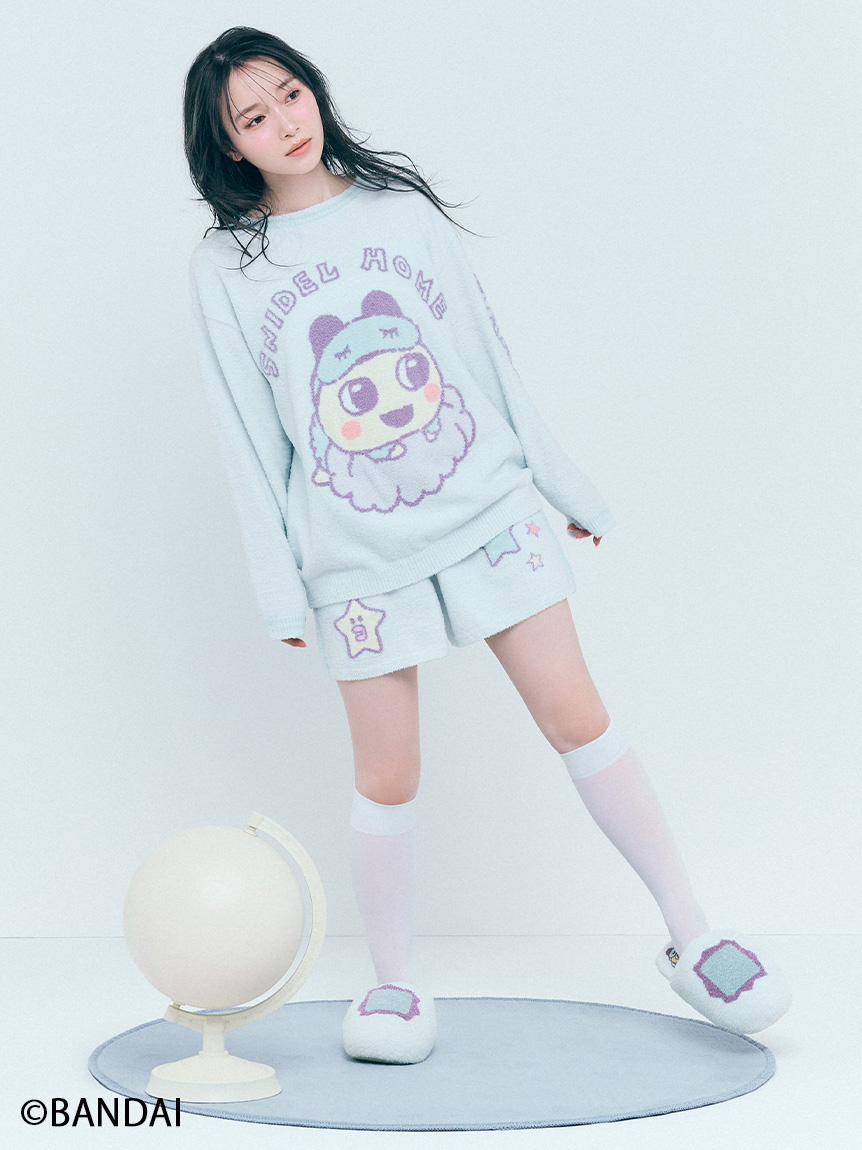 スナイデルホーム　ルームウェア　ふらわっち　たまごっち　snidel  スナイデルホーム たまごっち ニットショートパンツ パジャマ ルーム