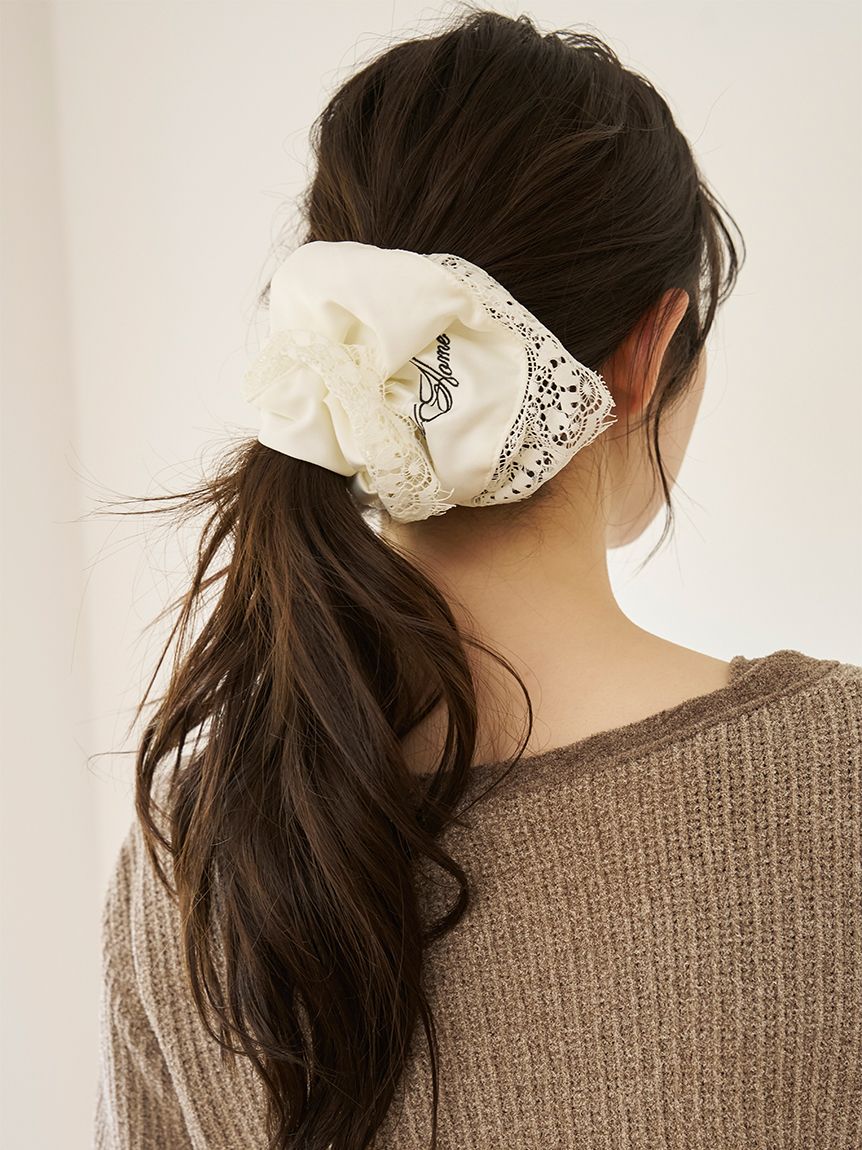 サテンレースシュシュ(ヘアアクセサリー)｜スナイデルホーム｜SNIDEL