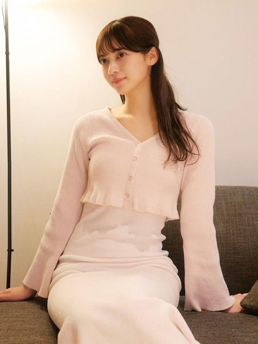 スナイデルホーム　ショートカーディガン　ワンピース　セット商品　snidel FIRST BEAUTY HOME DRESS】カーディガン＆タンクワンピース