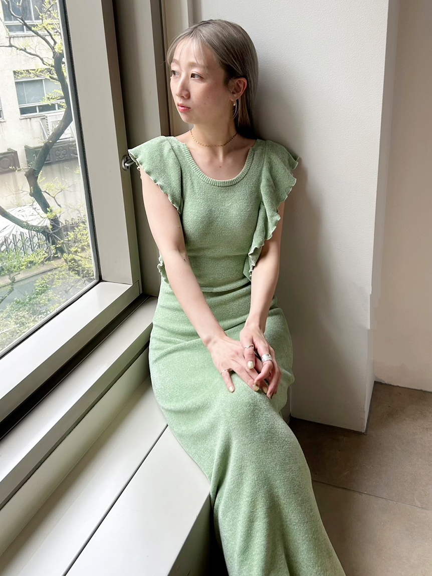 フリルニットワンピース(ワンピース)｜スナイデルホーム｜SNIDEL