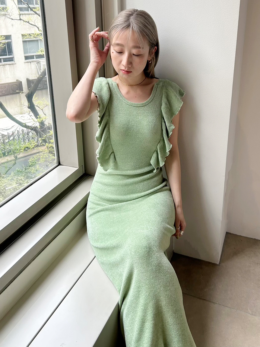 フリルニットワンピース(ワンピース)｜スナイデルホーム｜SNIDEL