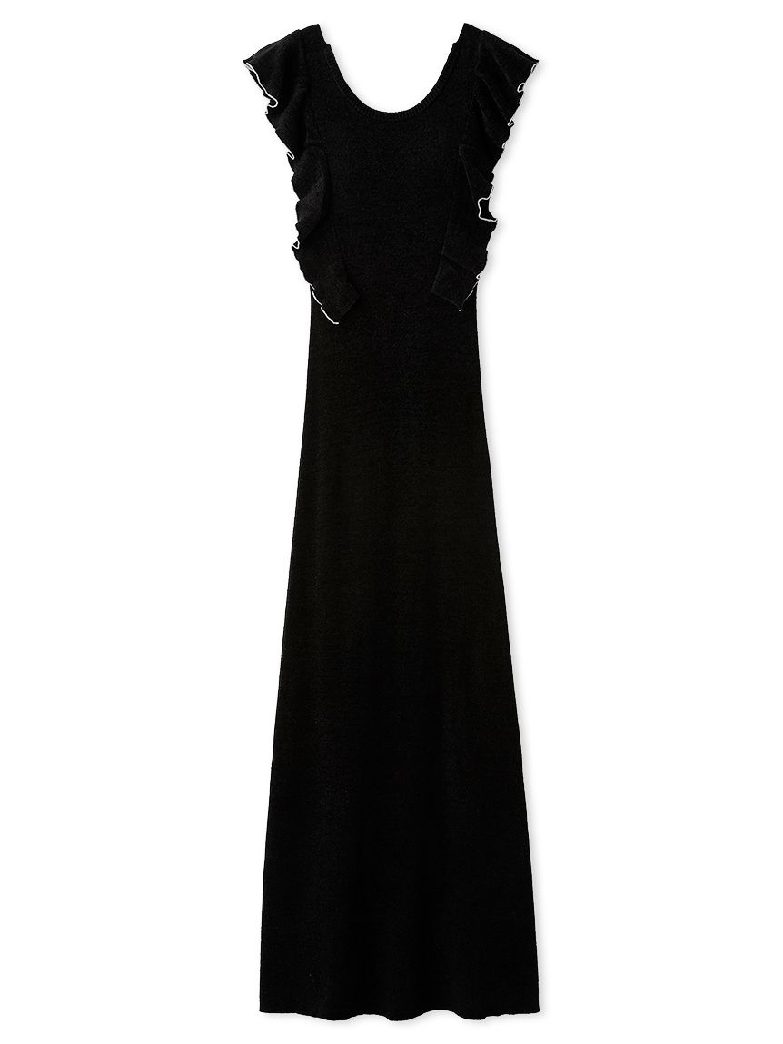 SNIDEL  スナイデルホーム フリルニットワンピース ブラック フリルニットワンピース(ワンピース)｜スナイデルホーム｜SNIDEL