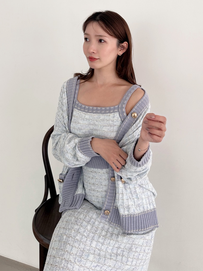 ラメニットツイードワンピース(ワンピース)｜スナイデルホーム｜SNIDEL