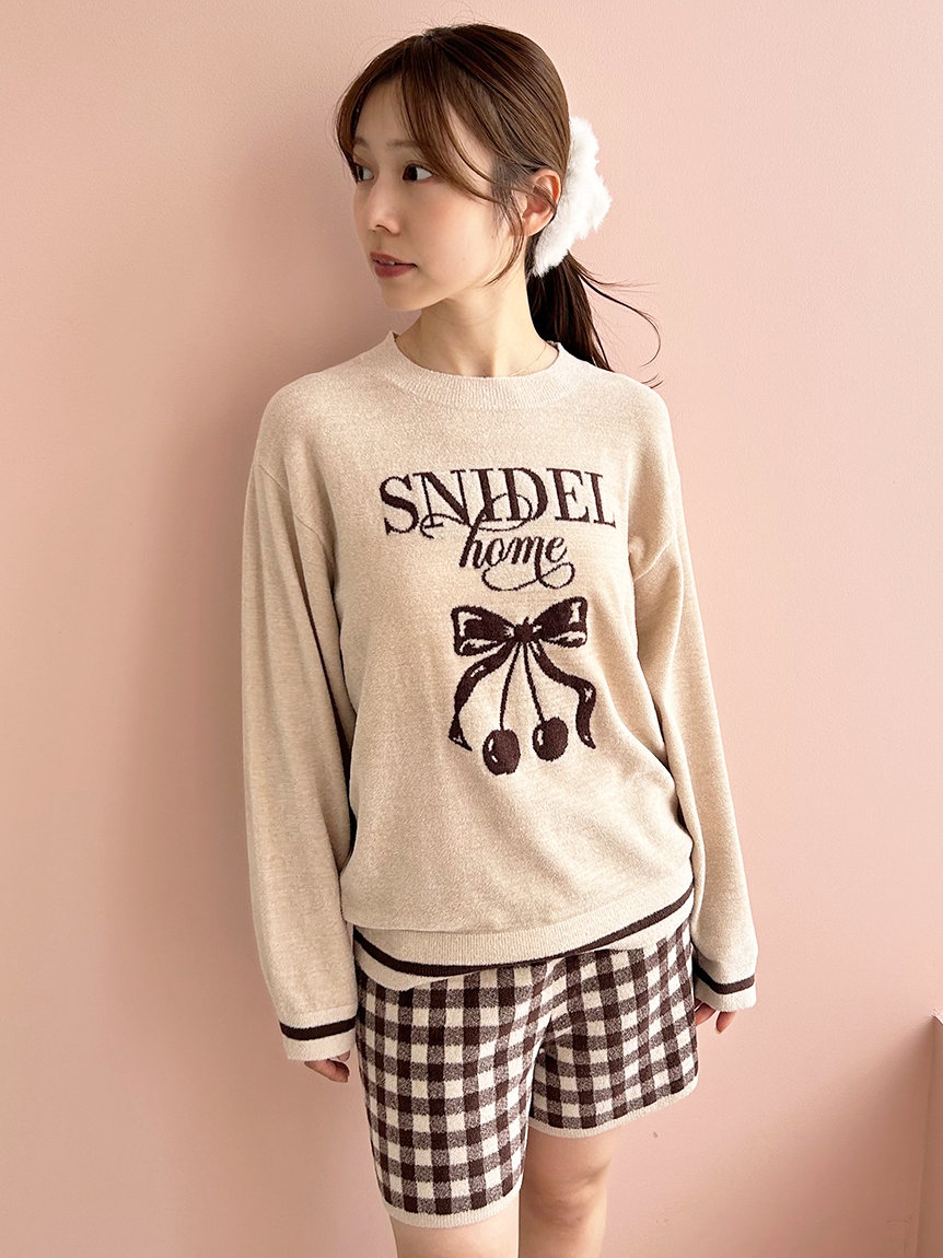 SNIDEL  チェリーシリーズニットセットアップ RED SNIDEL HOME｜チェリーシリーズニットセットアップ | Rakuten