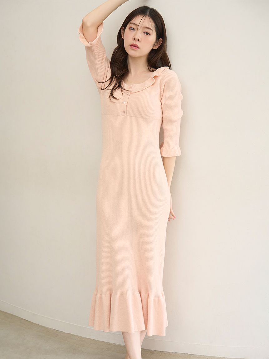 ニットフリルワンピース(ワンピース)｜スナイデルホーム｜SNIDEL