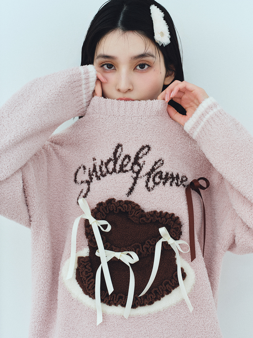 WEB限定】【セット商品】リボンケーキジャガードニットプルオーバー