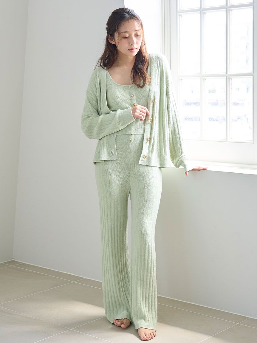 SNIDEL HOME Creamy Touch ロングパンツ　アイボリー　美品 Creamy】プチハートハイウエストパンツ(ロングパンツ