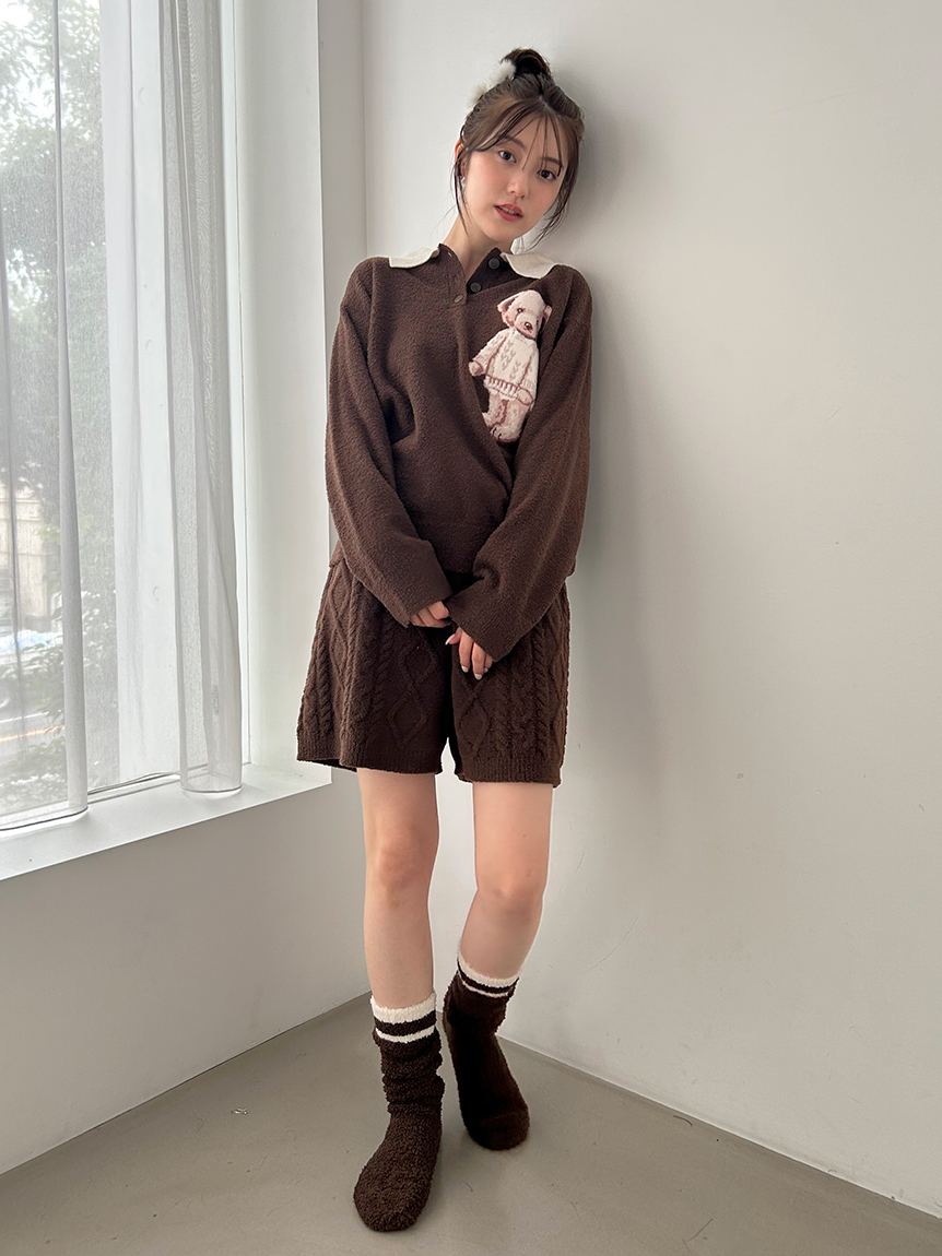 ケーブルニットショートパンツ(ショートパンツ)｜スナイデルホーム