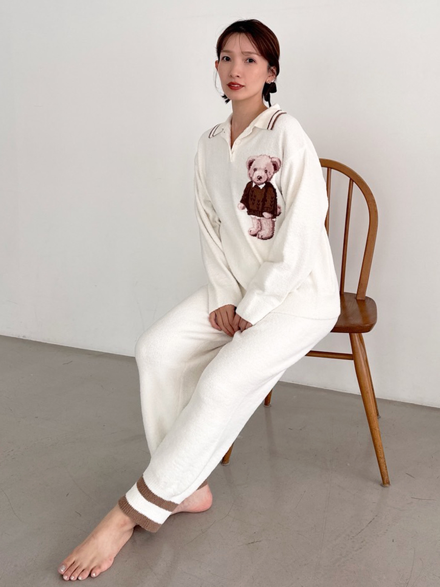 スナイデルホーム　ニットロングパンツ　＊ドビー＊ ラインニットロングパンツ(ロングパンツ)｜スナイデルホーム｜SNIDEL