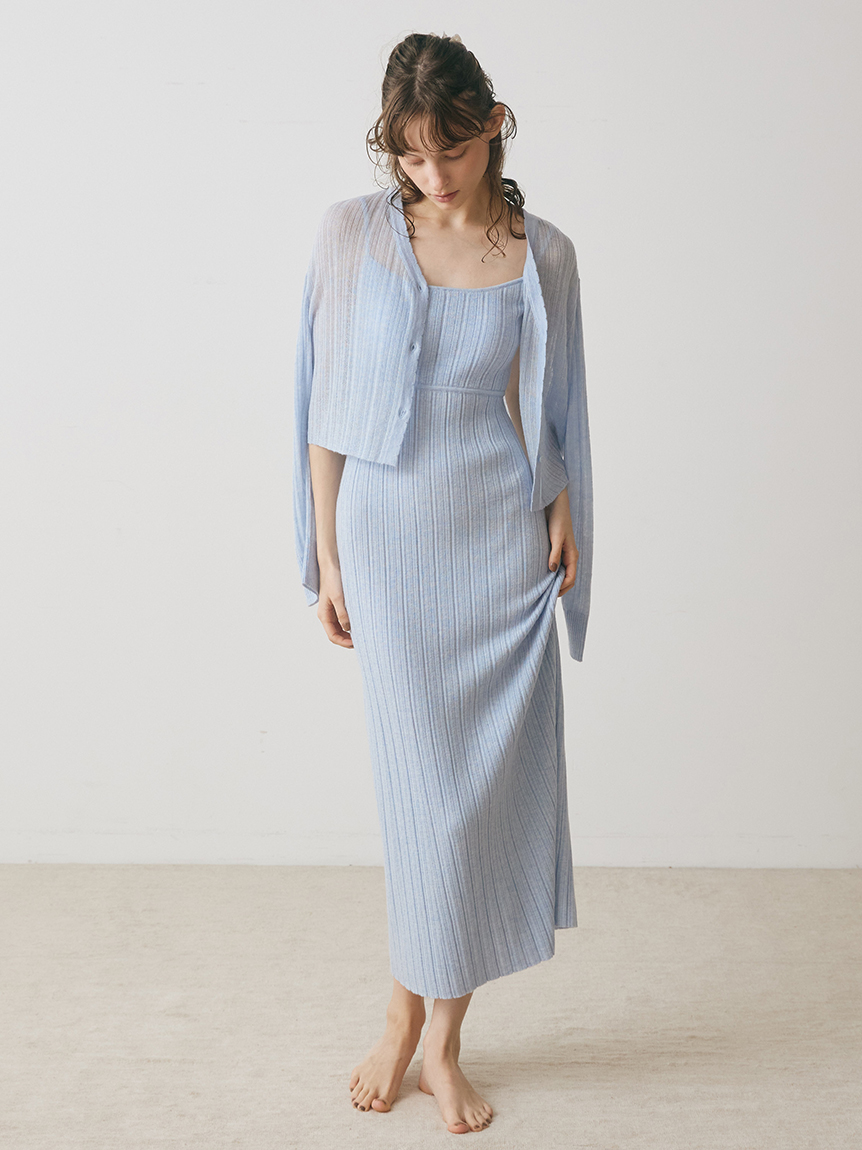 SNIDEL スナイデル フラワーライクシアーカーディガン　ライトブルー SNIDEL（スナイデル）の「フラワーライクシアーカーディガン