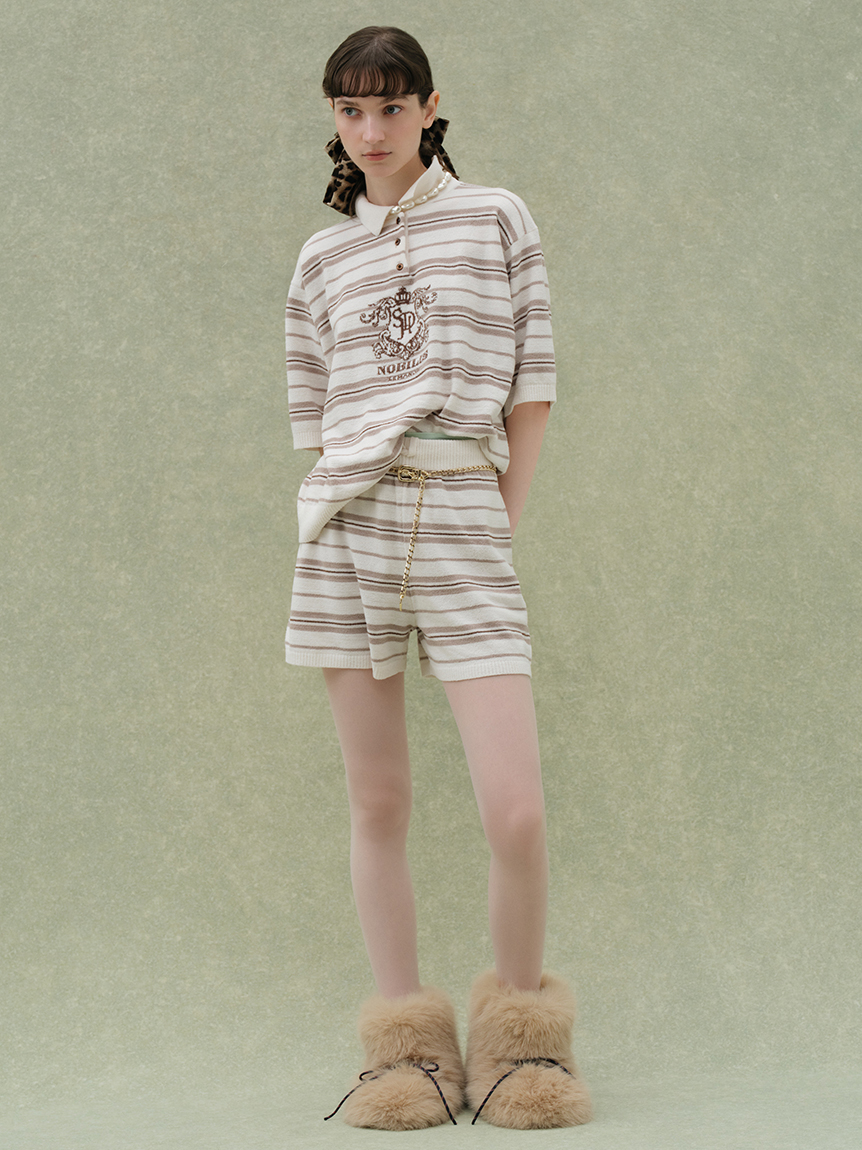 エンブレムニットポロシャツ(ニットプルオーバー)｜スナイデルホーム