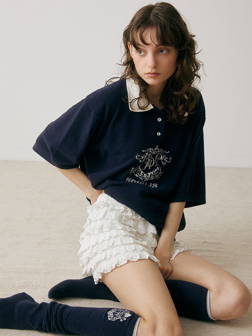 エンブレムニットポロシャツ(ニットプルオーバー)｜スナイデルホーム