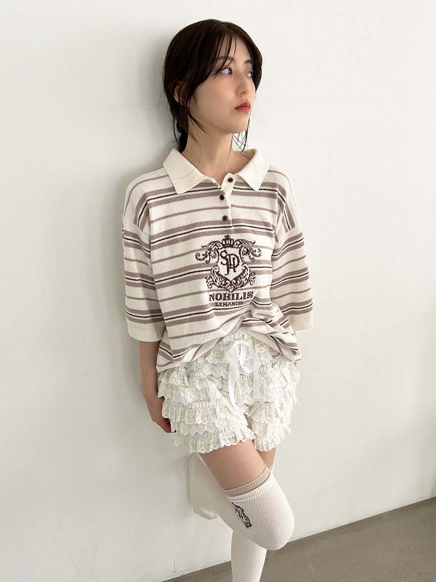 エンブレムニットポロシャツ(ニットプルオーバー)｜スナイデルホーム