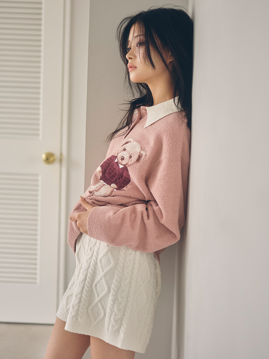 SNIDEL  Bearニットプルオーバー ピンク Bearニットプルオーバー(ニットプルオーバー)｜スナイデルホーム