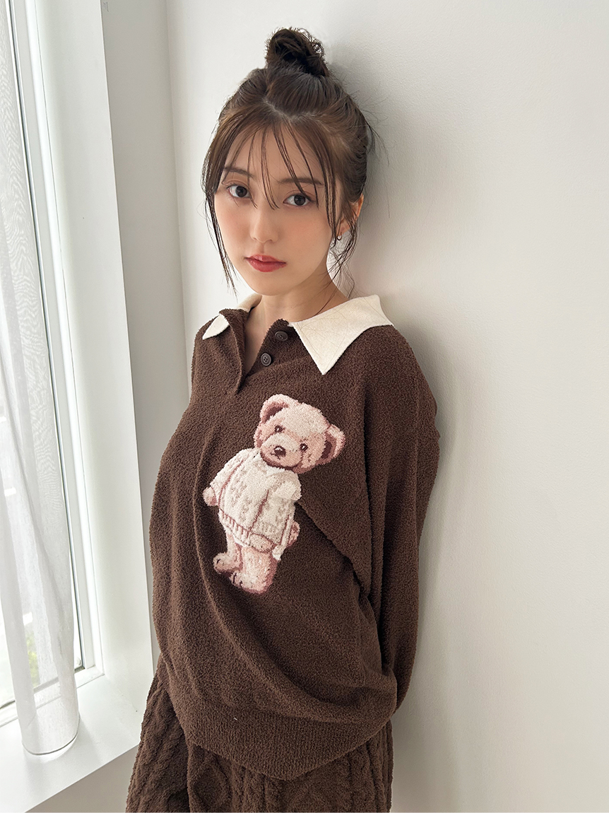 新品タグ付　Bearスウェットプルオーバー　ピンク　SNIDEL  Bearスウェットプルオーバー(カットソー＆Tシャツ)｜スナイデルホーム