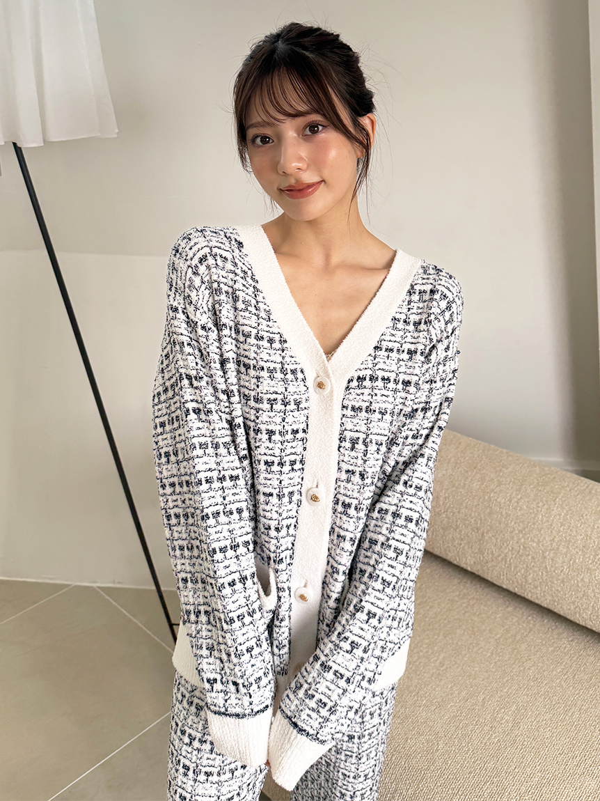 スナイデルホーム チェックカーディガン スナイデルホーム チェックカーディガン ルームウェア SNIDEL HOME