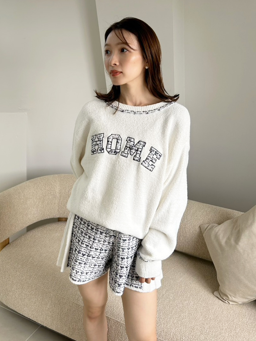 ツイードロゴプルオーバー(ニットプルオーバー)｜スナイデルホーム