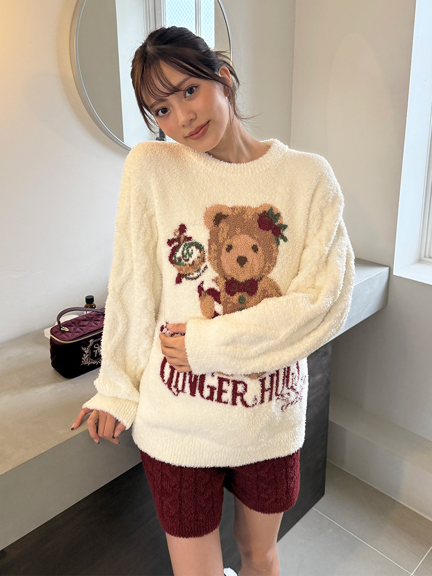 Steam Whip】ホリデーベアジャガードプルオーバー(ニットプルオーバー