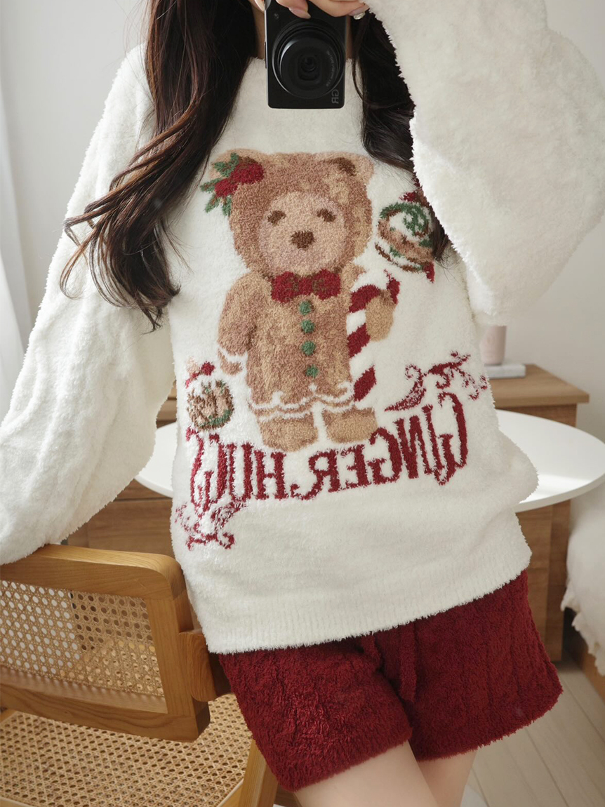 Steam Whip】ホリデーベアジャガードプルオーバー(ニットプルオーバー
