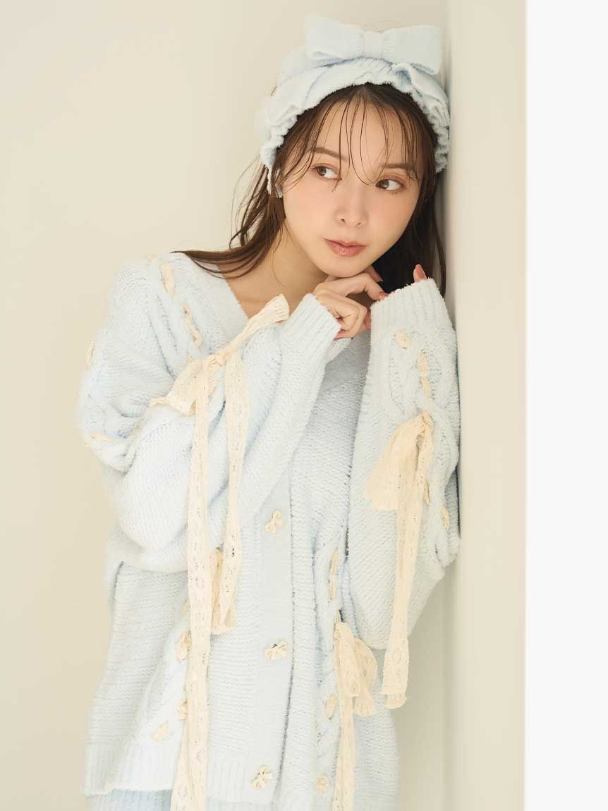 SNIDEL  スナイデルホーム リボンカーディガン 上下セット売り リボンカーディガン(カーデ＆ガウン)｜スナイデルホーム｜SNIDEL