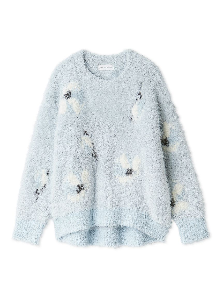 フラワージャガードニットプルオーバー(プルオーバー)｜ルームウェア