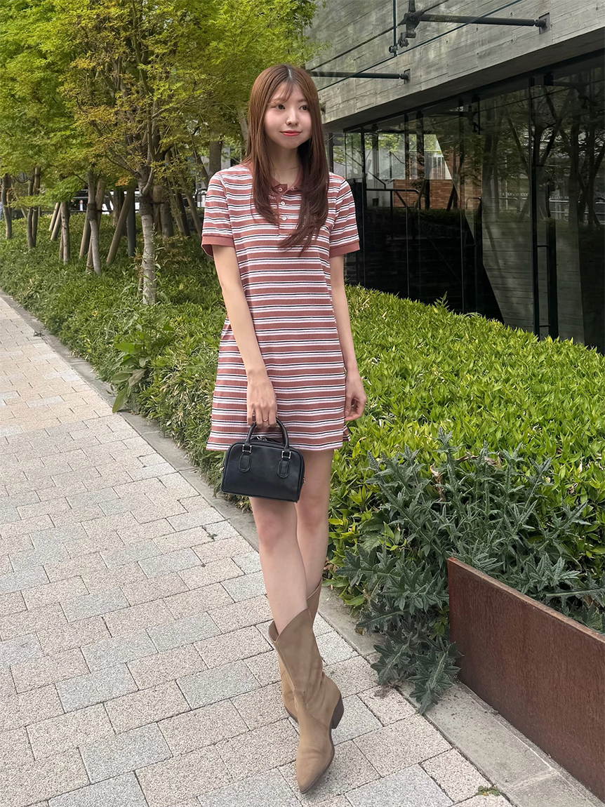 新作/LACOSTE for SNIDELラコステ半袖ポロワンピース/スナイデル