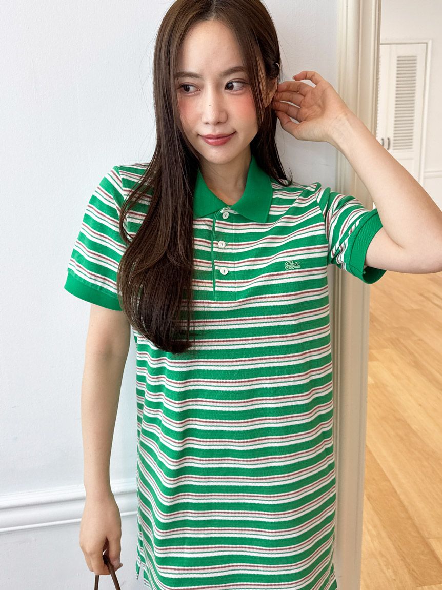 すぐ届く 可愛い【SNIDEL】LACOSTE コラボ ポロワンピース LACOSTE/ポロワンピース（ミニワンピース）｜SNIDEL（スナイデル