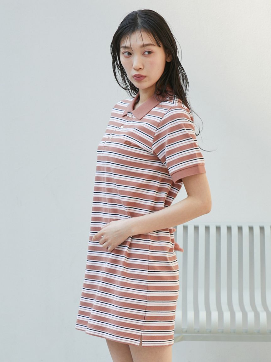 新作/LACOSTE for SNIDELラコステ半袖ポロワンピース/スナイデル スナイデル SNIDEL LACOSTE/ポロワンピース （WHT