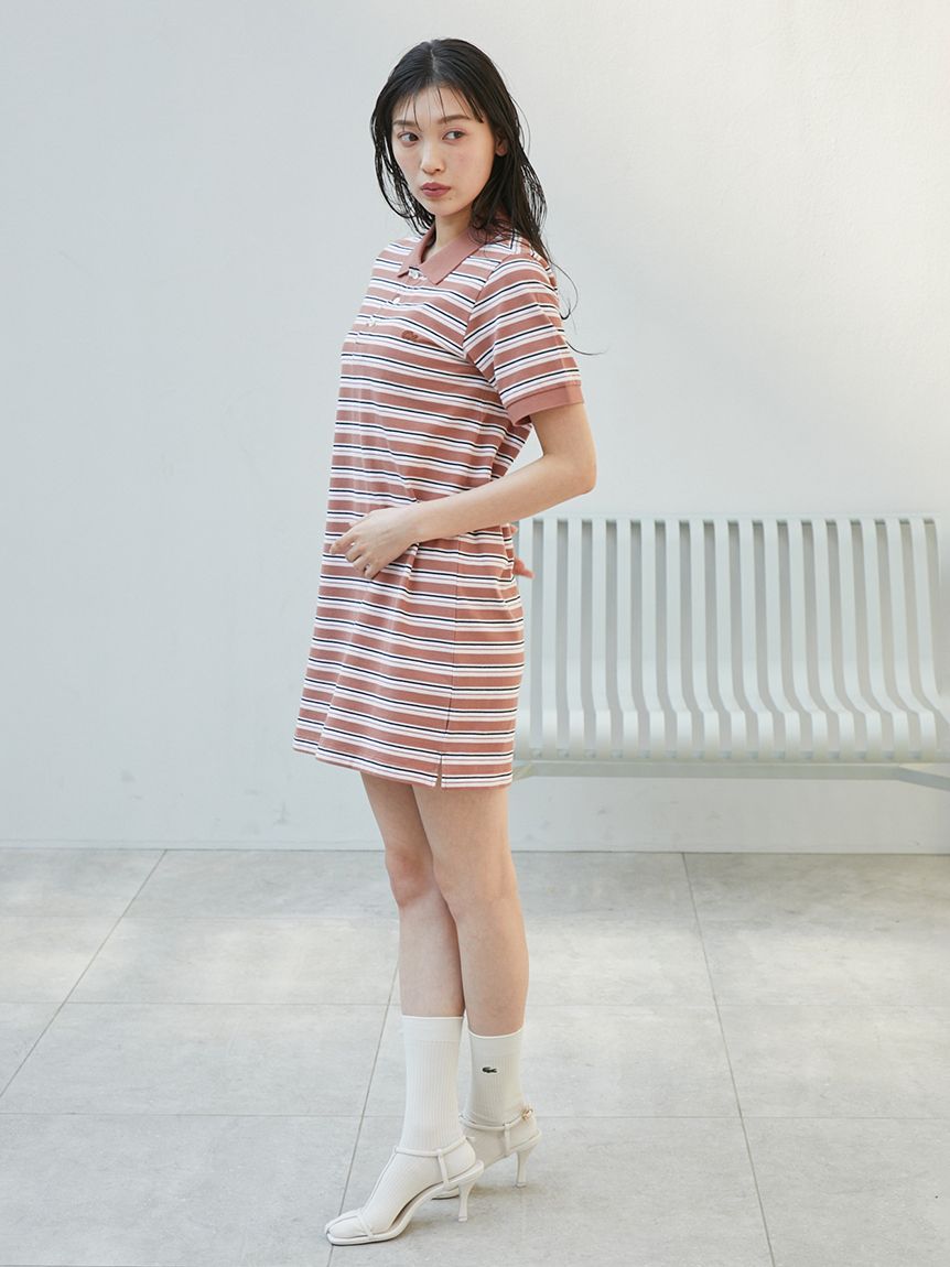 新作/LACOSTE for SNIDELラコステ半袖ポロワンピース/スナイデル LACOSTE/ポロワンピース(ミニワンピース)｜ワンピース｜SNIDEL