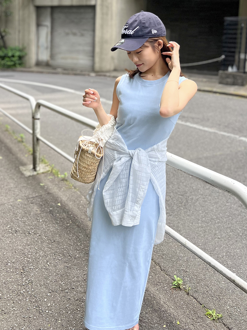 ワンポイントカットワンピース(マキシ・ロングワンピース