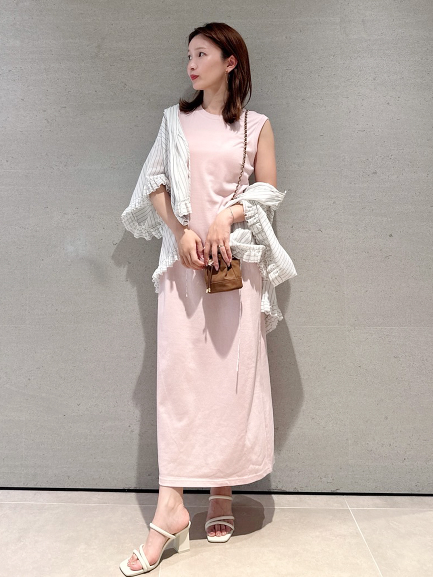 スナイデル☆ロングワンピース ウエストカットアウト ストライプ size1 SNIDEL（ストライプ ・ ロングワンピース/マキシワンピース）の